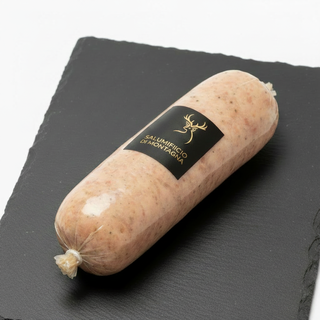Cotechino con logo e nome su ardesia