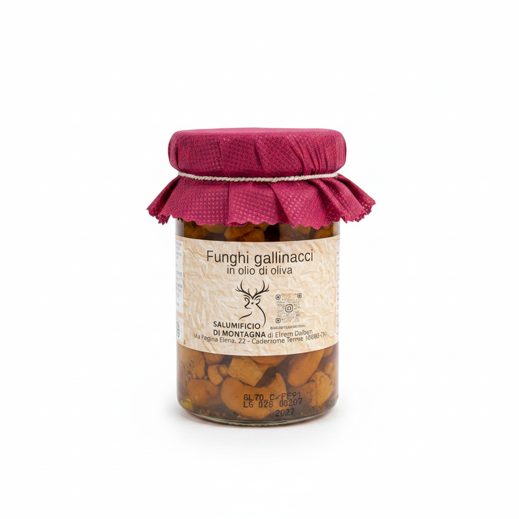Funghi Finferli Sott'Olio - Sfondo Bianco 1:1