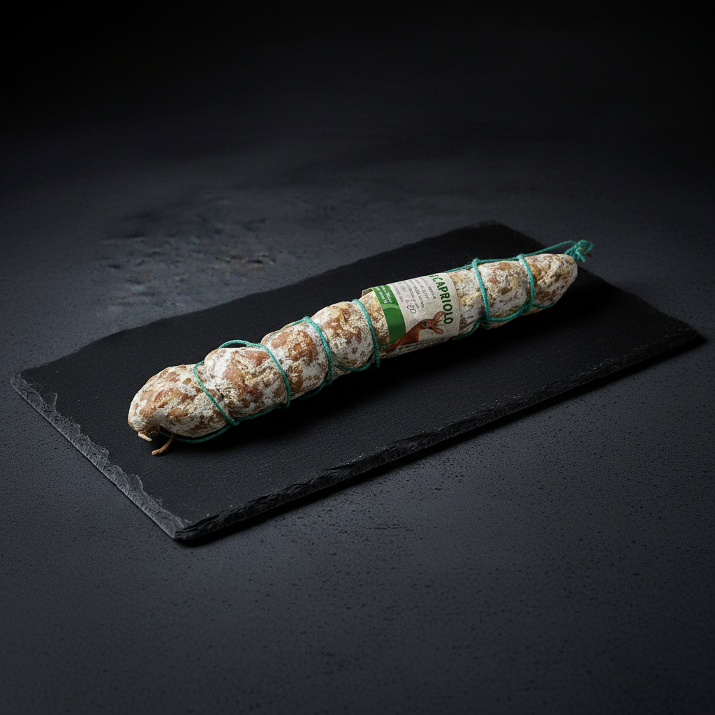 Salame di Capriolo Lungo su Tagliere di Ardesia
